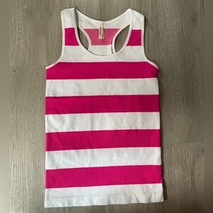 NWOT Dorosi Pink and White Striped Y2K Preppy Summer Racerback Tank One Size